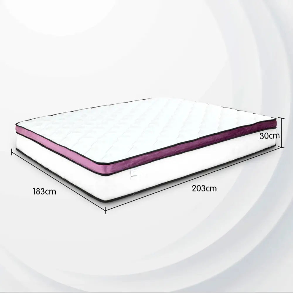 Laura Hill King Mattress Visco Cool Gel Infused Memory Foam Euro Top Pocket Spring 30cm - Home & Garden > Bedding