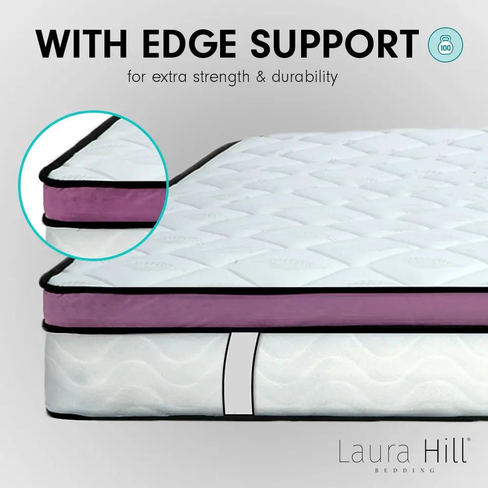 Laura Hill King Mattress Visco Cool Gel Infused Memory Foam Euro Top Pocket Spring 30cm - Home & Garden > Bedding