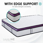 Laura Hill Mattress Queen Size Euro Top Pocket Spring Natural Latex Foam Bed - Home & Garden > Bedding