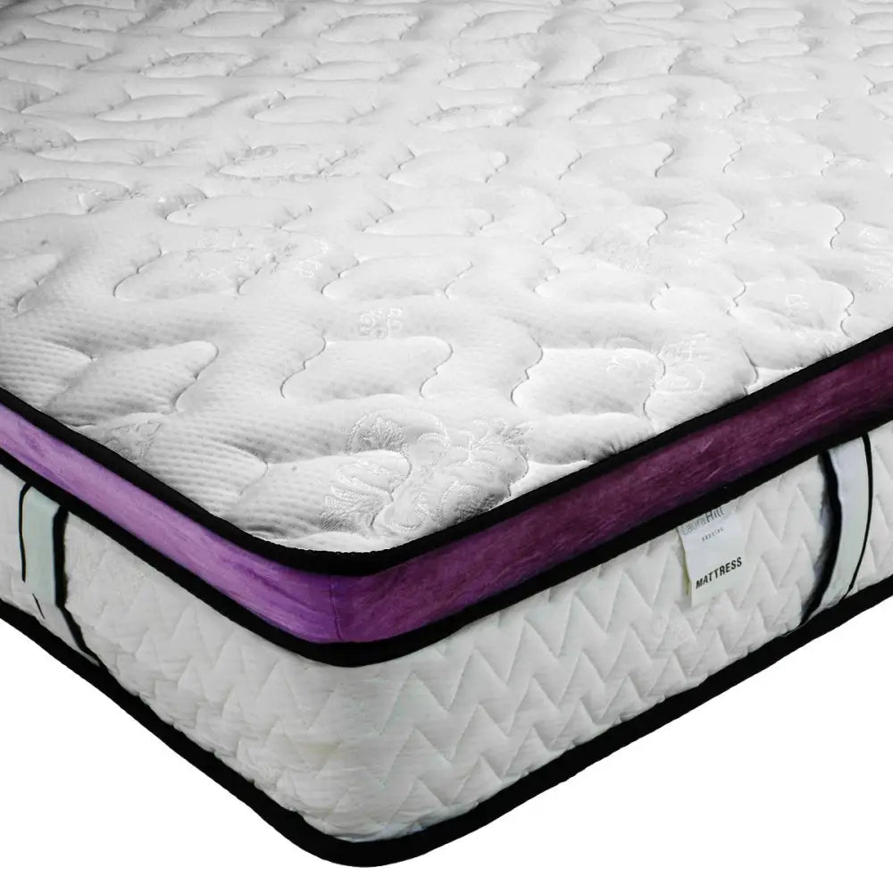 Laura Hill Mattress Queen Size Euro Top Pocket Spring Natural Latex Foam Bed - Home & Garden > Bedding