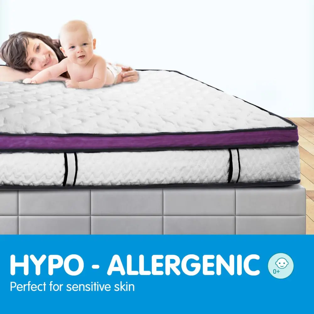 Laura Hill Mattress Queen Size Euro Top Pocket Spring Natural Latex Foam Bed - Home & Garden > Bedding