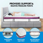 Laura Hill Mattress Queen Size Euro Top Pocket Spring Natural Latex Foam Bed - Home & Garden > Bedding