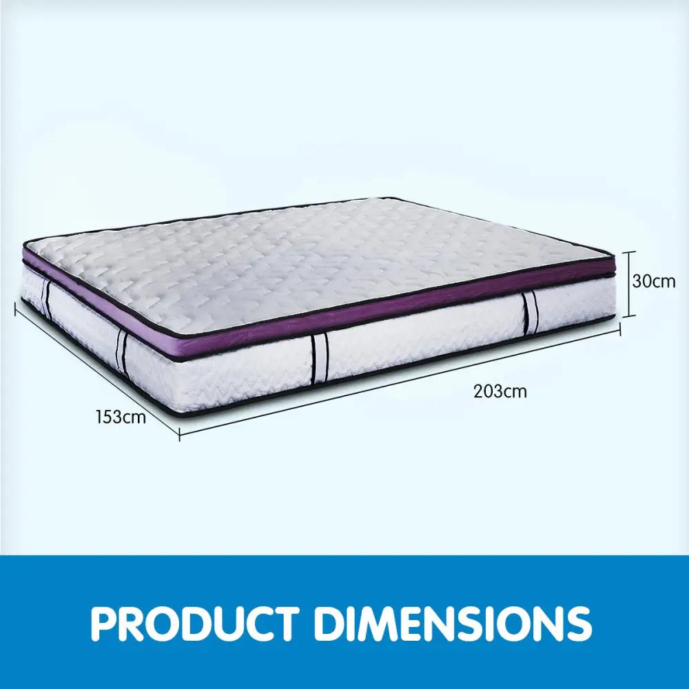 Laura Hill Mattress Queen Size Euro Top Pocket Spring Natural Latex Foam Bed - Home & Garden > Bedding