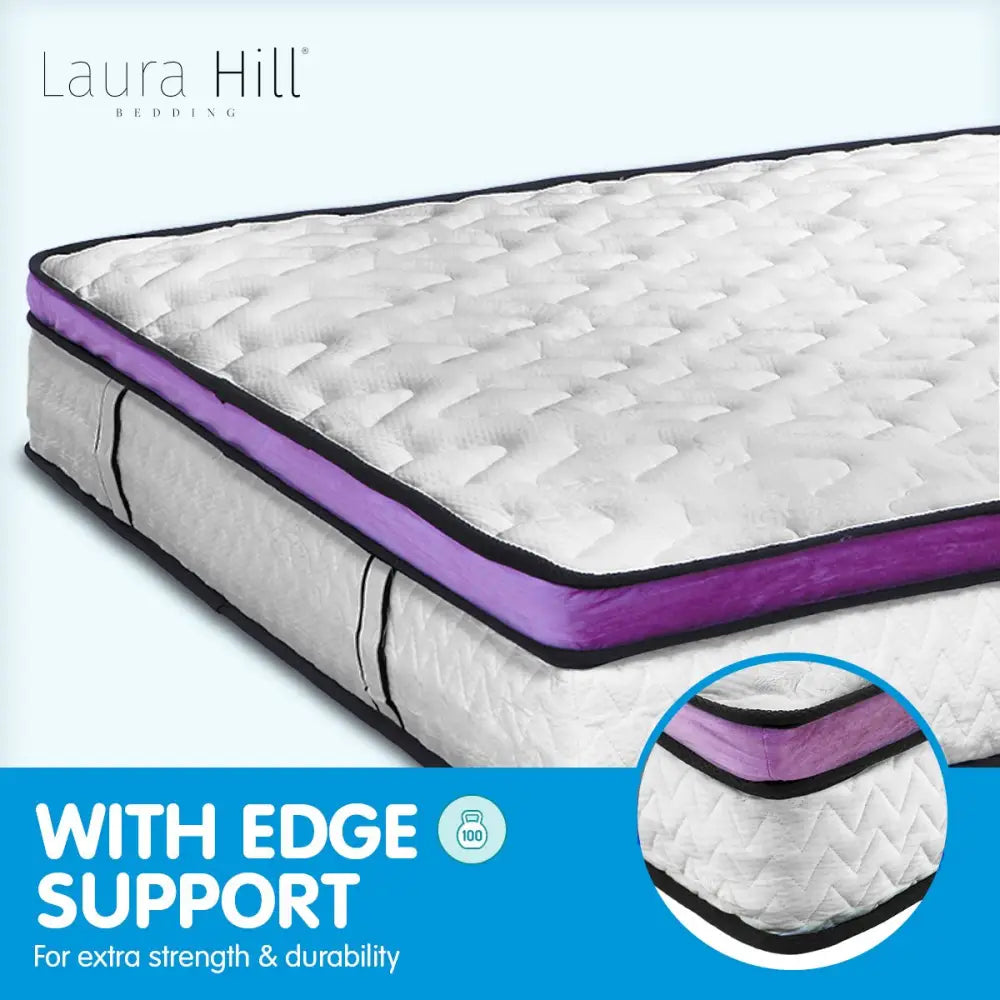 Laura Hill Mattress Queen Size Euro Top Pocket Spring Natural Latex Foam Bed - Home & Garden > Bedding
