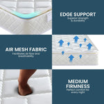 Laura Hill Mattress Queen Size Pillow Top Pocket Spring High Density Foam 22cm - Home & Garden > Bedding