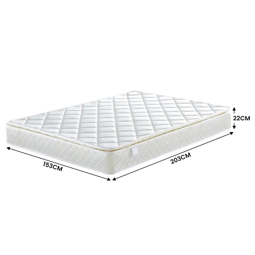 Laura Hill Mattress Queen Size Pillow Top Pocket Spring High Density Foam 22cm - Home & Garden > Bedding