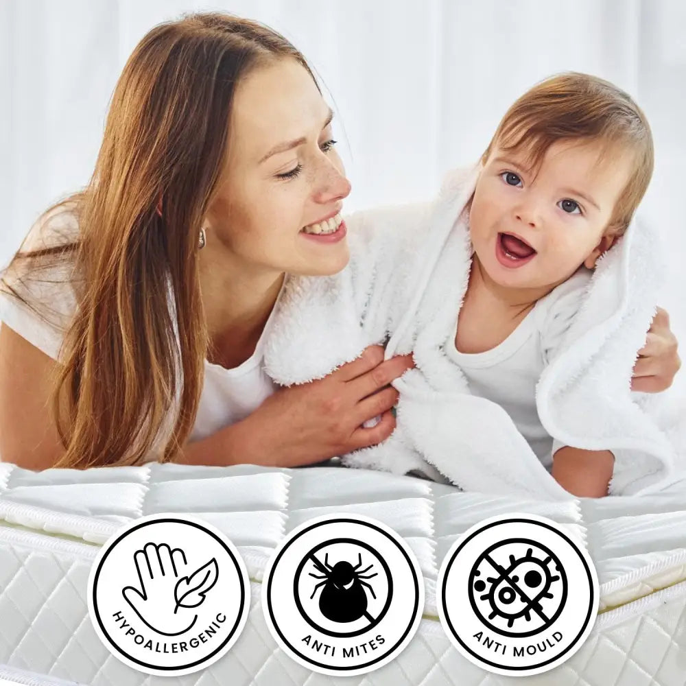 Laura Hill Mattress Queen Size Pillow Top Pocket Spring High Density Foam 22cm - Home & Garden > Bedding