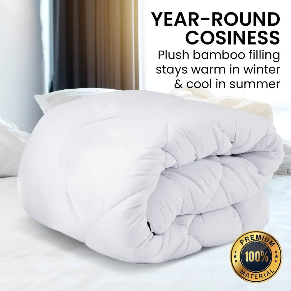 Laura Hill Microfibre Bamboo Comforter Quilt 700gsm - King - Home & Garden > Bedding
