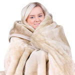 Laura Hill Mink Blanket Double Sided 600GSM Queen Size Beige - Home & Garden > Bedding