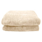 Laura Hill Mink Blanket Double Sided 600GSM Queen Size Beige - Home & Garden > Bedding