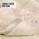 Laura Hill Mink Blanket Double Sided 600GSM Queen Size Beige - Home & Garden > Bedding