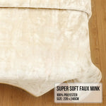 Laura Hill Mink Blanket Double Sided 600GSM Queen Size Beige - Home & Garden > Bedding