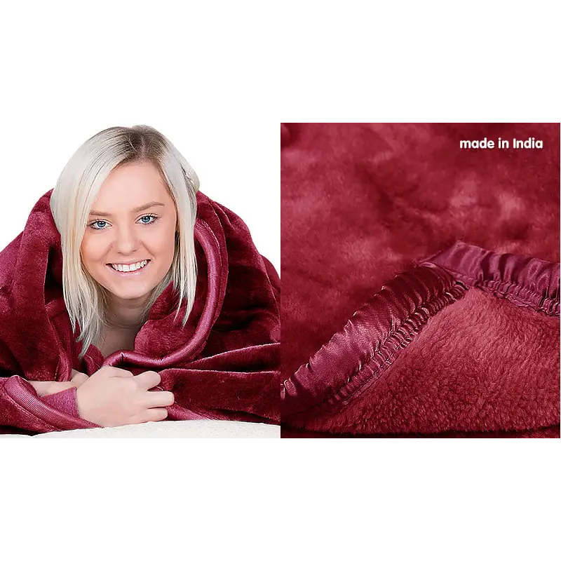 Laura Hill Mink Blanket Double Sided Queen Size Soft Plush Bed Faux Throw Rug 220 X 240cm - Home & Garden > Bedding