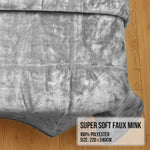 Laura Hill Mink Blanket Double Sided Queen Size Soft Plush Bed Faux Throw Rug 220 X 240cm - Home & Garden > Bedding