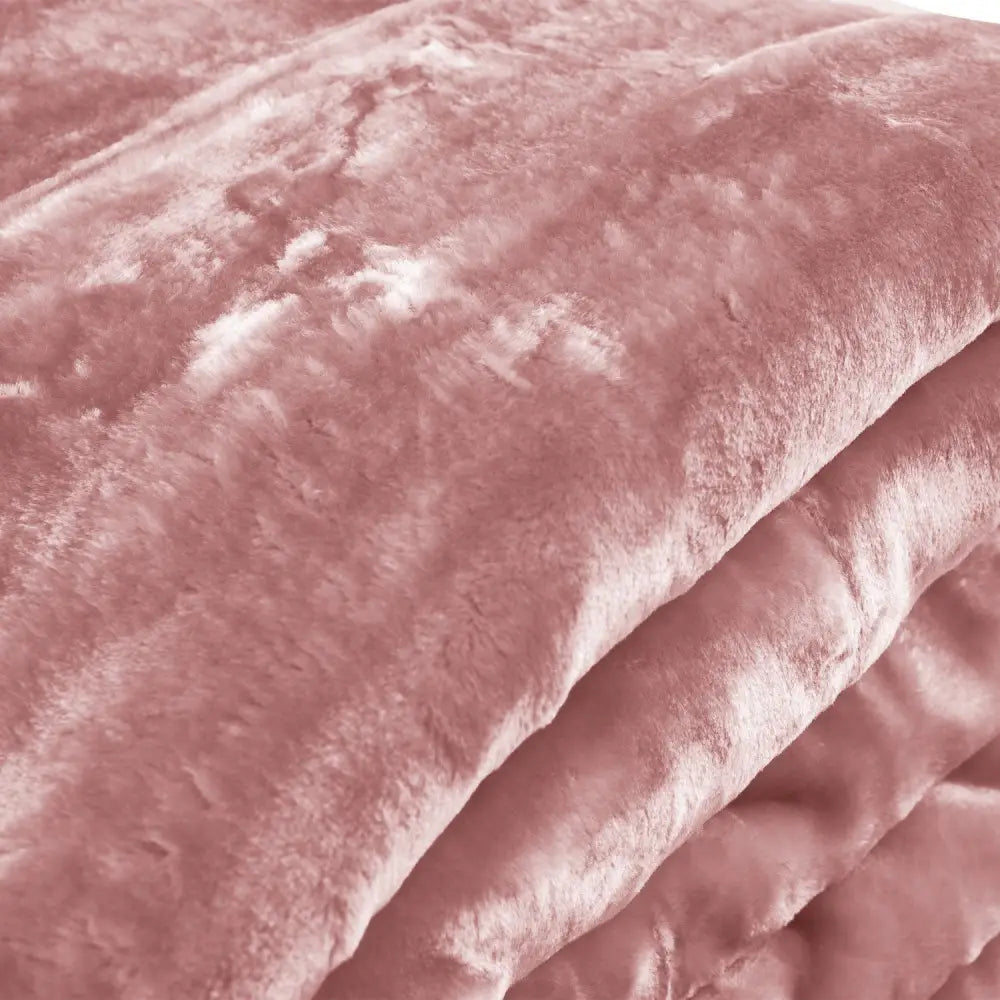 Laura Hill Mink Blanket Queen Size Double-sided Soft Plush Bed Faux Throw Rug 220 X 240cm (pink) - Home & Garden >