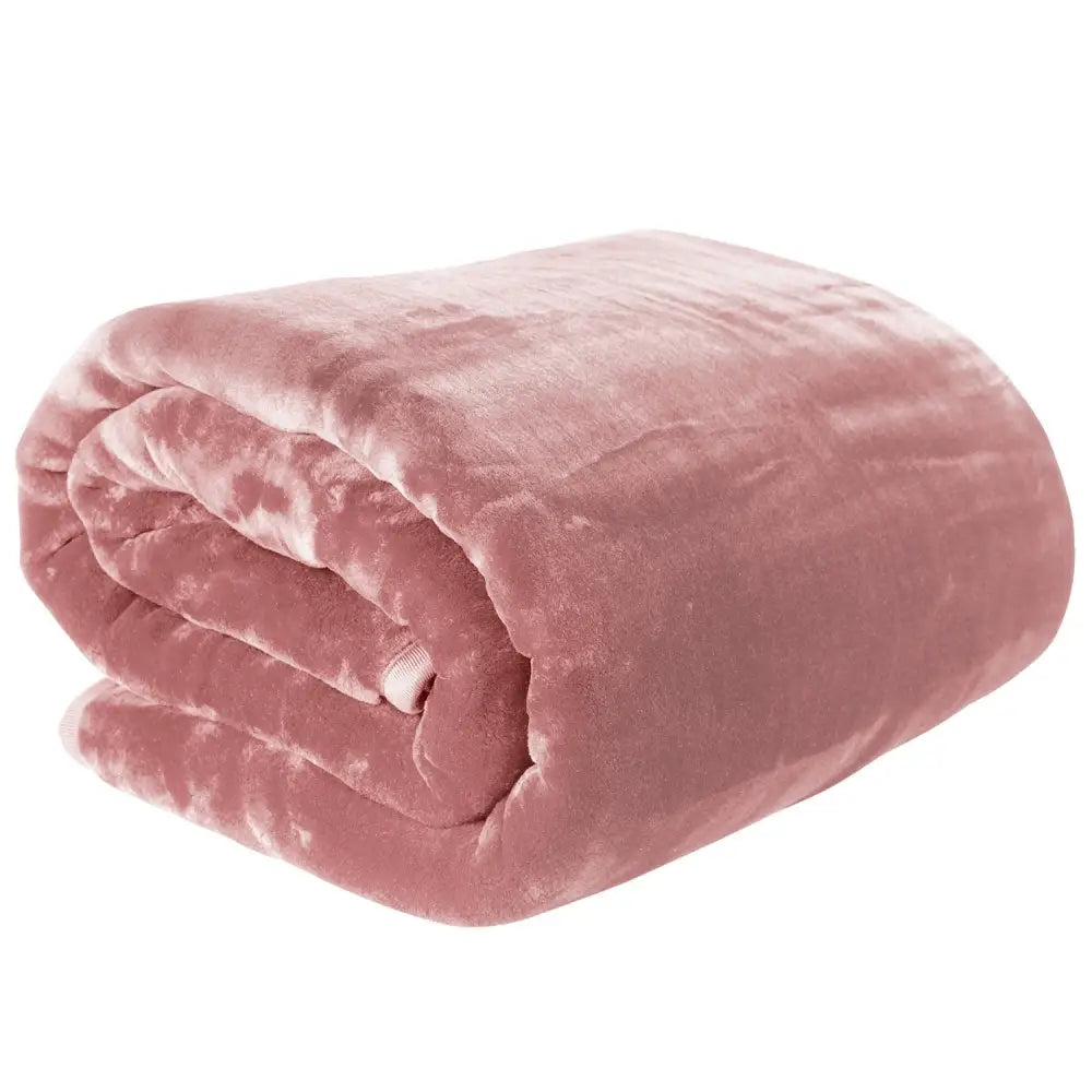 Laura Hill Mink Blanket Queen Size Double-sided Soft Plush Bed Faux Throw Rug 220 X 240cm (pink) - Home & Garden >