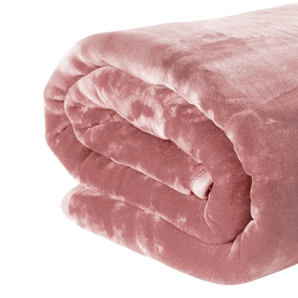 Laura Hill Mink Blanket Queen Size Double-sided Soft Plush Bed Faux Throw Rug 220 X 240cm (pink) - Home & Garden >