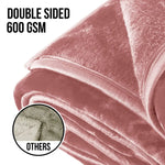 Laura Hill Mink Blanket Queen Size Double-sided Soft Plush Bed Faux Throw Rug 220 X 240cm (pink) - Home & Garden >