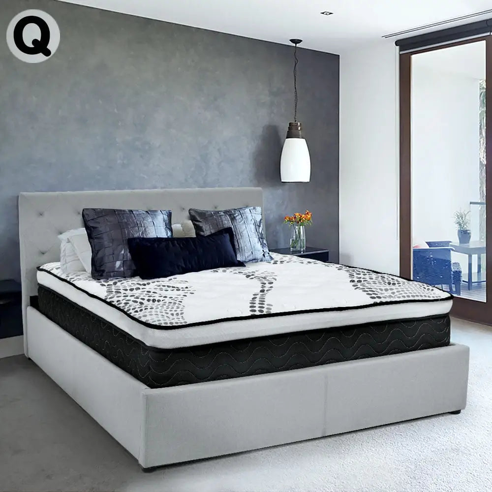 Laura Hill Queen Mattress Bed Size Euro Top 5 Zone Spring Foam 32cm - Furniture > Mattresses > Mattress Toppers