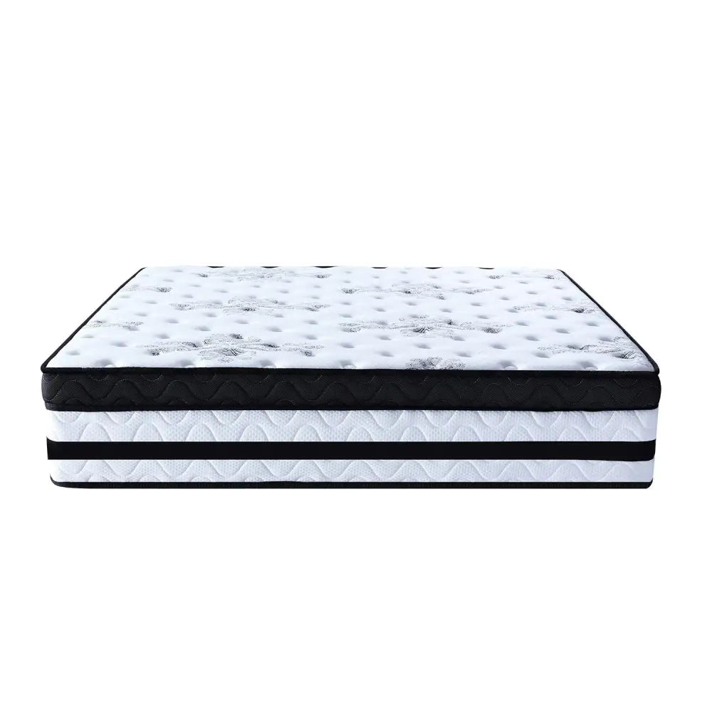 Laura Hill Queen Mattress Bed Size Euro Top 5 Zone Spring Foam 34cm Bedding - Furniture > Mattresses > Mattress Toppers