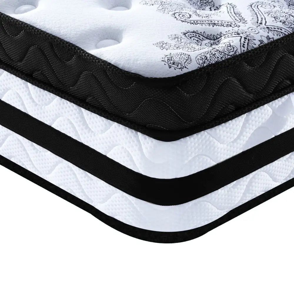 Laura Hill Queen Mattress Bed Size Euro Top 5 Zone Spring Foam 34cm Bedding - Furniture > Mattresses > Mattress Toppers