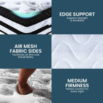 Laura Hill Queen Mattress Bed Size Euro Top 5 Zone Spring Foam 34cm Bedding - Furniture > Mattresses > Mattress Toppers