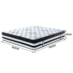 Laura Hill Queen Mattress Bed Size Euro Top 5 Zone Spring Foam 34cm Bedding - Furniture > Mattresses > Mattress Toppers