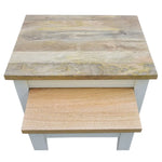 Lavasa 2pc Nesting Side Sofa End Lamp Table Solid Mango Wood Farmhouse Furniture - Furniture > Bedroom