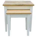 Lavasa 2pc Nesting Side Sofa End Lamp Table Solid Mango Wood Farmhouse Furniture - Furniture > Bedroom