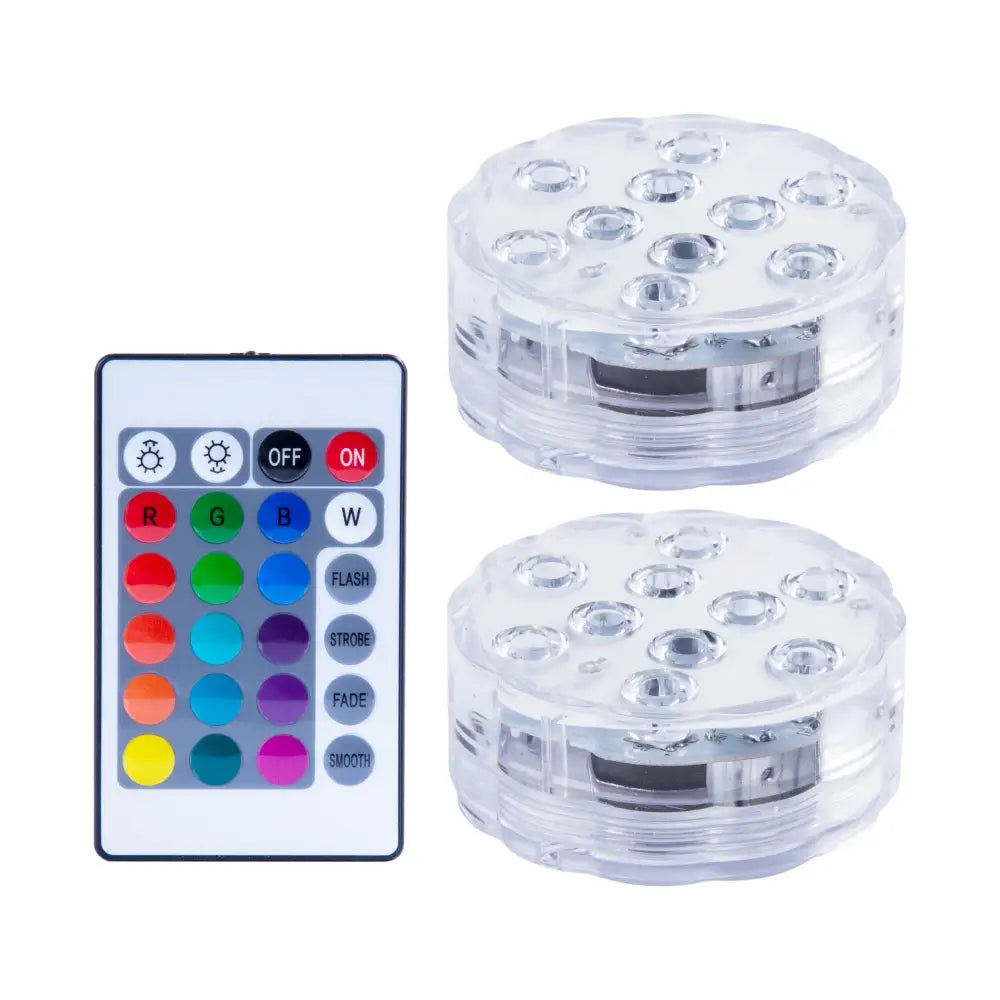 Lazy Dayz 13 Colors LED Remote Pool Light 2 Pack - Home & Garden > Lighting > Night Lights & Ambient Lighting