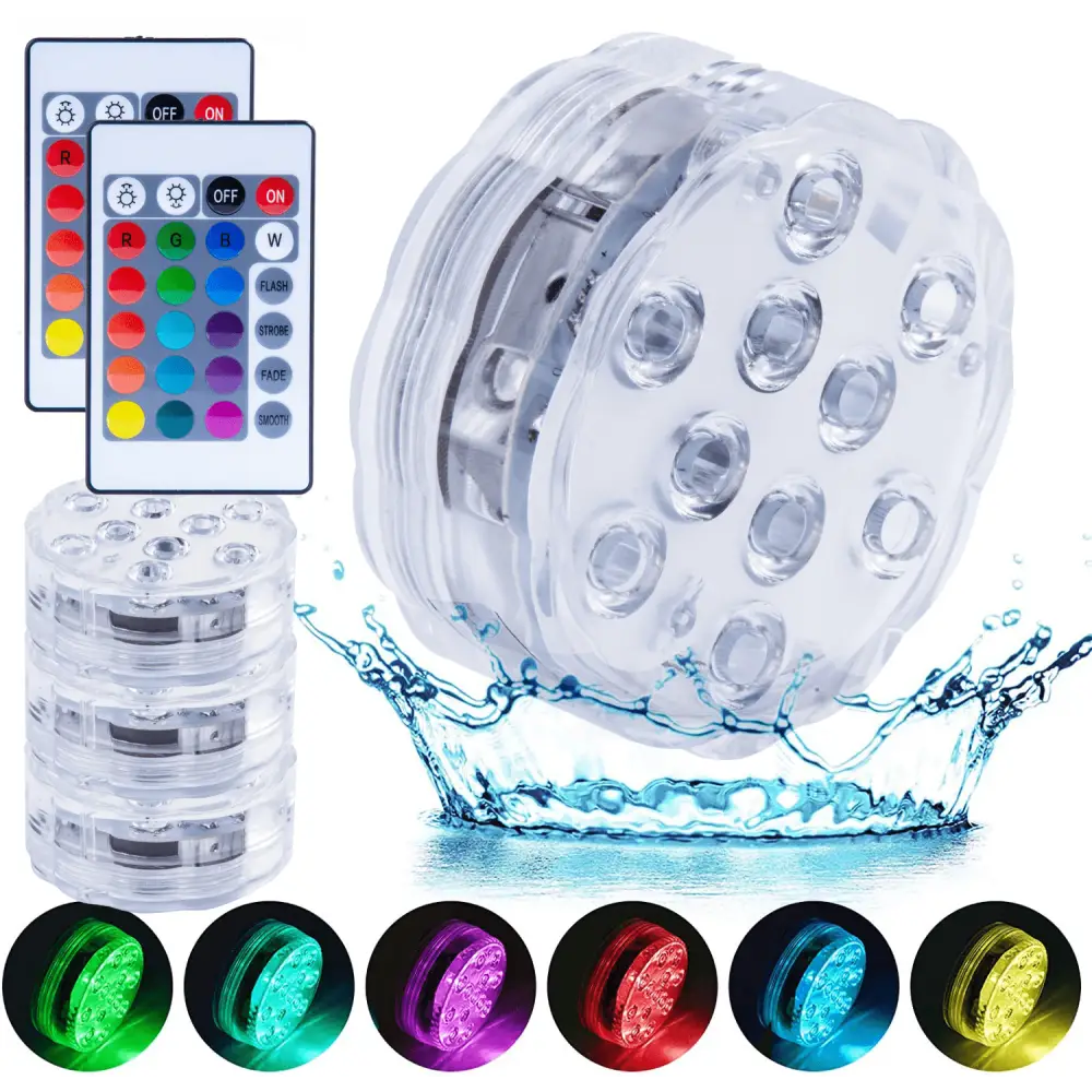 Lazy Dayz 13 Colors LED Remote Pool Light 4 Pack - Home & Garden > Lighting > Night Lights & Ambient Lighting