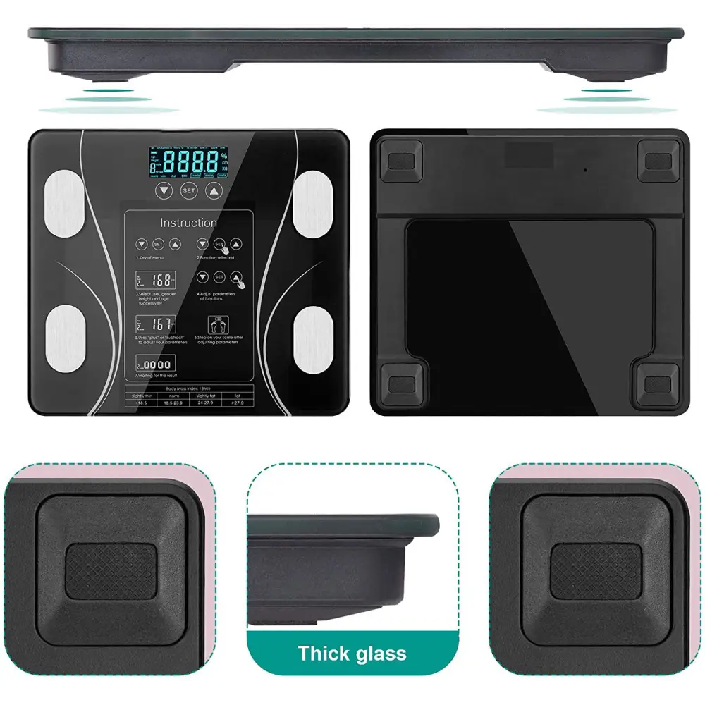 LCD Scales Body Weight Bathroom Bath room Body Fat Gym Fitness Scale BMI BMR - Home & Garden > Scales > Bathroom Scales