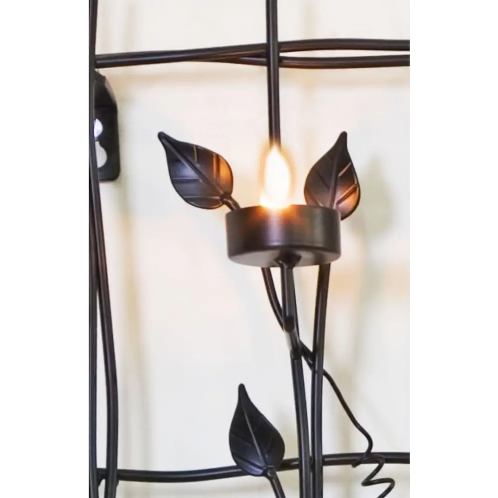 Leaf Style Black Tealight Candle Holders Wall Art Decor - Home & Garden > Decor
