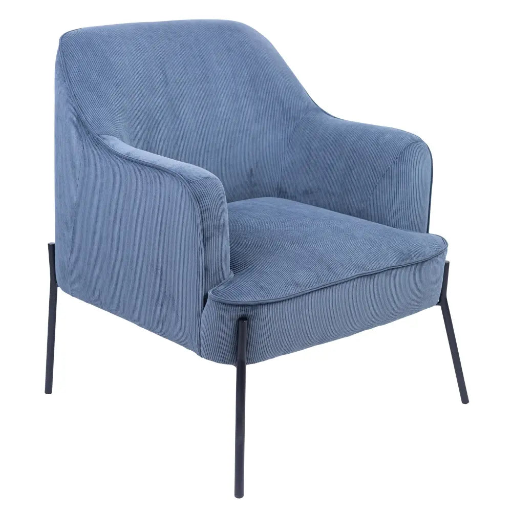Leah Fabric Armchair Occasional Accent Arm Chair Blue - Furniture > Sofas
