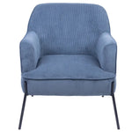 Leah Fabric Armchair Occasional Accent Arm Chair Blue - Furniture > Sofas