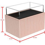 Leather Makeup Brush Cosmetic Organiser Storage Box with Pink Pearls and Acrylic Cover (Pink) - Health & Beauty >