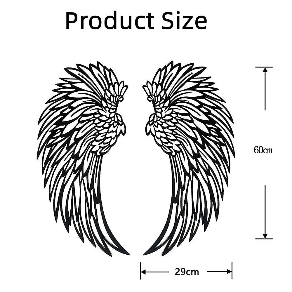 LED Angel Wing Metal Wall Art Wrought Iron Wings Sculpture Fairy Lights - Home & Garden > Wall Art > 3D Wall Art