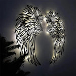LED Angel Wing Metal Wall Art Wrought Iron Wings Sculpture Fairy Lights - Home & Garden > Wall Art > 3D Wall Art