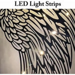 LED Angel Wing Metal Wall Art Wrought Iron Wings Sculpture Fairy Lights - Home & Garden > Wall Art > 3D Wall Art