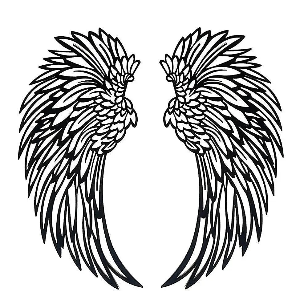 LED Angel Wing Metal Wall Art Wrought Iron Wings Sculpture Fairy Lights - Home & Garden > Wall Art > 3D Wall Art