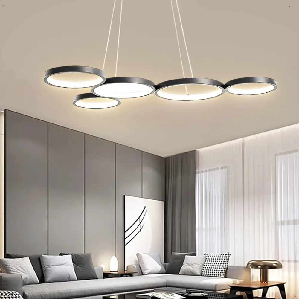 LED Black pendent Light with Remote Control 54W - Home & Garden > Lighting
