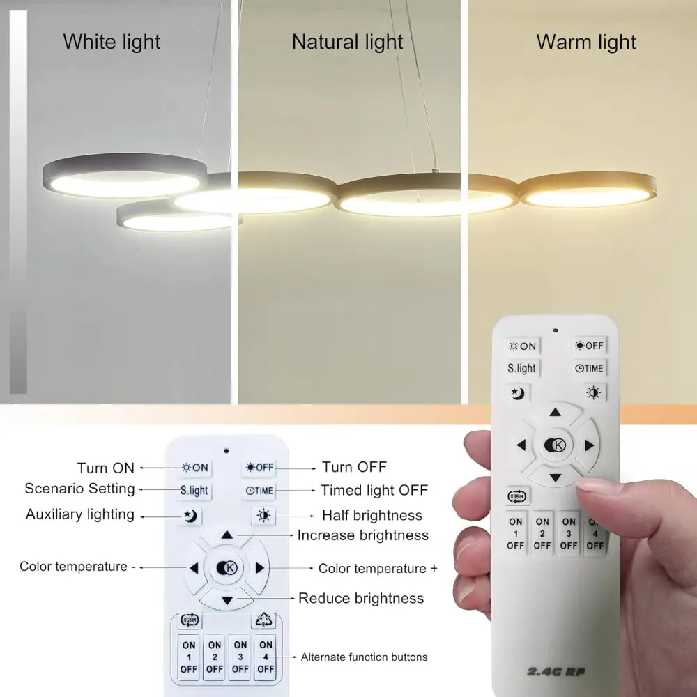 LED Black pendent Light with Remote Control 54W - Home & Garden > Lighting