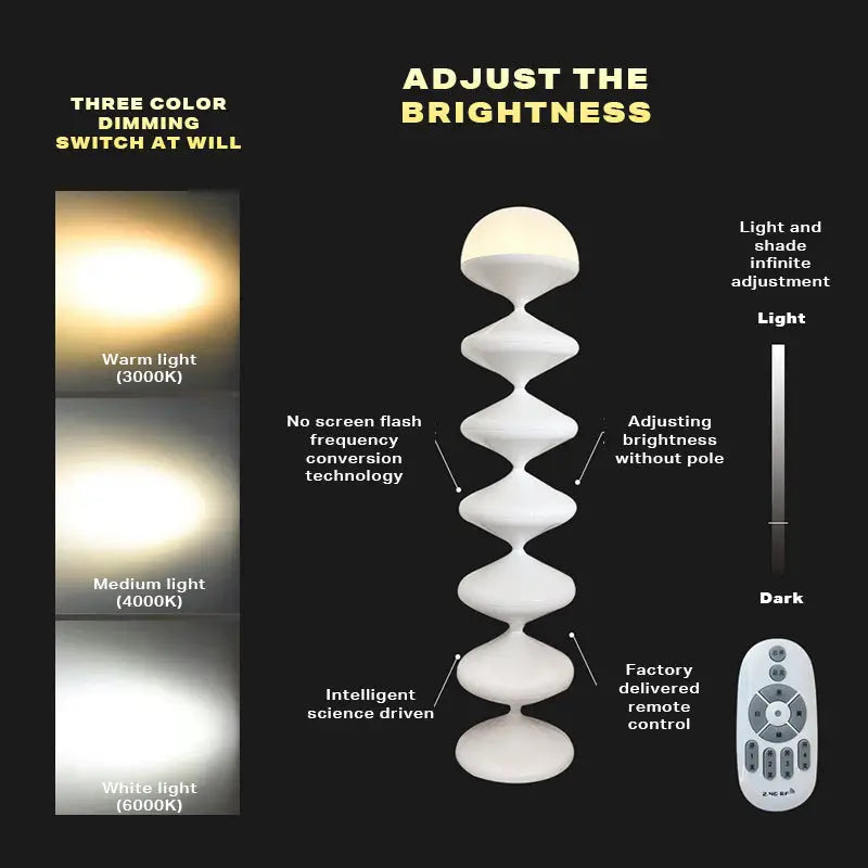 LED Dimmable Column Floor Lamp Hula Decorative Standing Lamps Tall Corner Light - Home & Garden > Lighting > Night