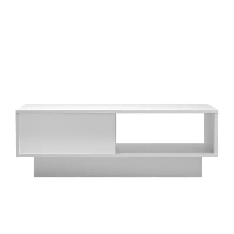LED High Gloss Top White Coffee Table With Single Drawer - Furniture > Living Room > Coffee Tables
