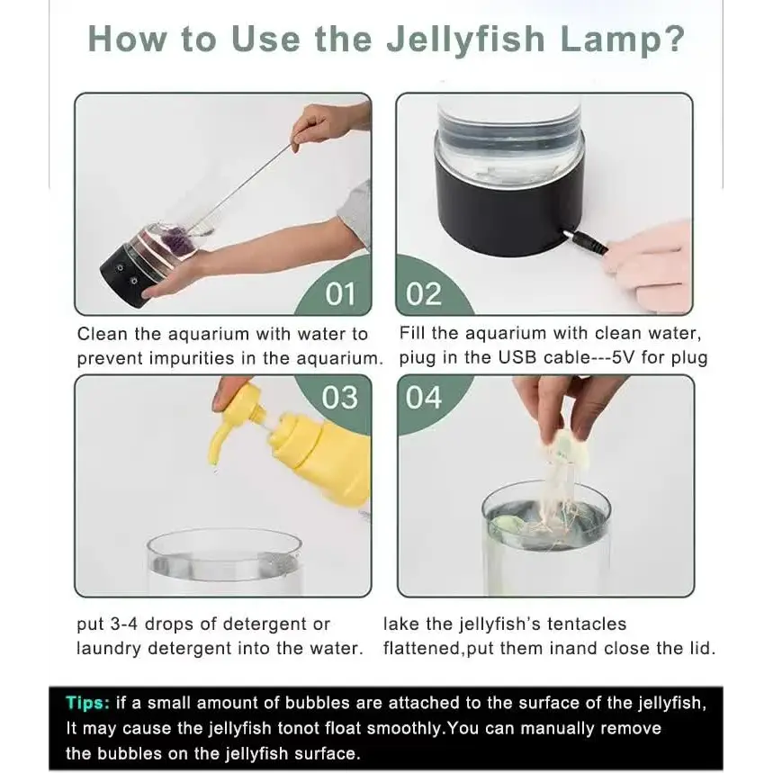 LED Jellyfish Lamp - Creative Night Light for Bedroom and Children’s Room - Home & Garden > Lighting > Table Lamps