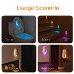 LED Motion Sensor Toilet Night Light - 8-Color Adjustable Glow with Modern Design - Home & Garden > Lighting > Night