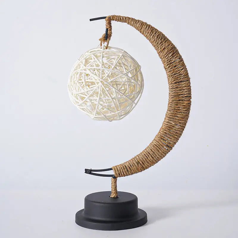 LED Multi-Shape Decorative Lights - Star Moon Apple USB Night Lights with Handmade Hemp Rope Warm Iron Craft Perfect