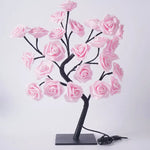 LED Rose Flower Tree Light with Detachable Base and USB Switch – Decorative Night Light for Home Décor - Home & Garden