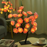 LED Rose Flower Tree Light with Detachable Base and USB Switch – Decorative Night Light for Home Décor - Home & Garden