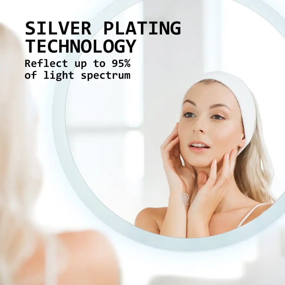 LED Wall Mirror Round Anti-Fog Bathroom 50cm - Home & Garden > Decor > Mirrors